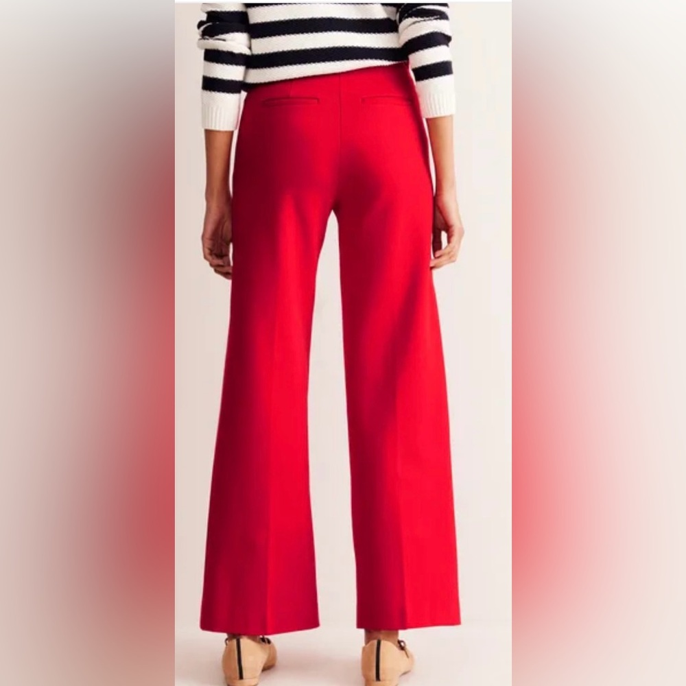 Boden Westbourne Ponte Hot Pepper Size 14R stretch wide leg pants NWT